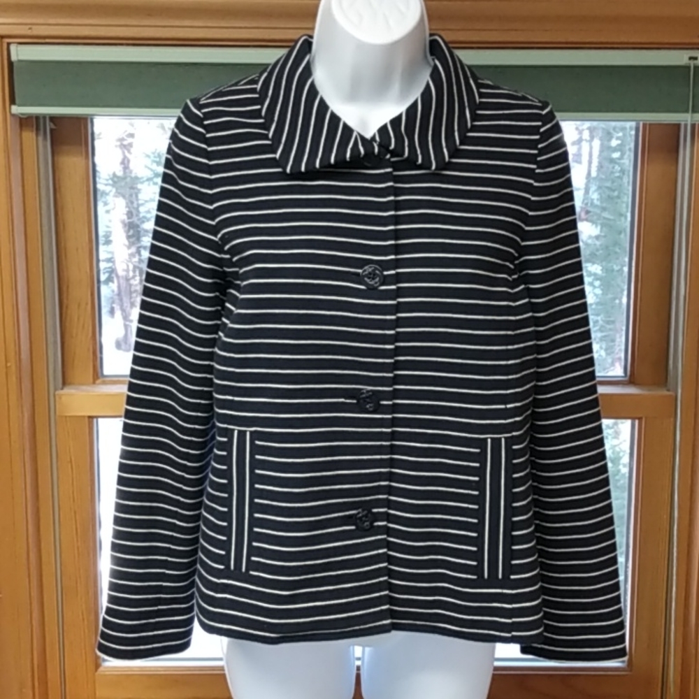 Talbots blue and white striped jacket, SP